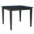 International Concepts Square Top Table, 36 in W X 36 in L X 30 in H, Wood, Black K46-3636-30S